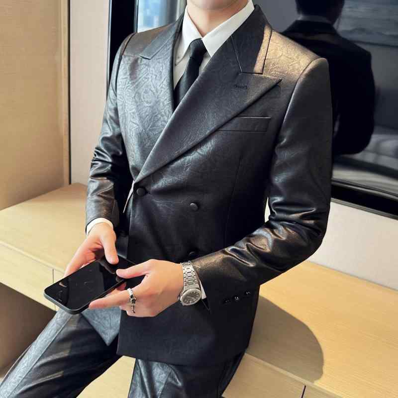 春 コーデ メンズ  服 分かりやすい 流行り物 オシャレ 成年者 かっこいい 気が大きい大きさ 表どおり 成人男性服 ダブル乳ぶさ 光輝 ジャカード 背広 ハイエンド か細い 進行係り 寄りあい 上衣