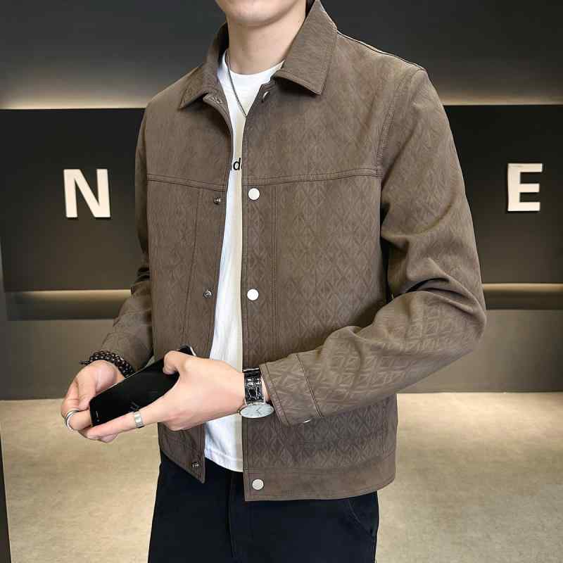 春 コーデ メンズ  服 分かりやすい 流行り物 オシャレ 成年者 かっこいい 馬鹿でかい大きさ 表どおり 成人男性服 スエードクロス 上衣 ハイエンド レトロ ライダース PU トップス