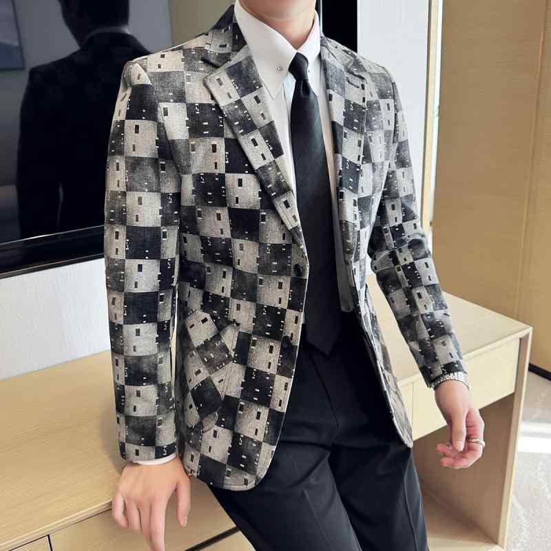 春 コーデ メンズ  服 分かりやすい 流行り物 オシャレ 成年者 かっこいい 途轍も無い大きさ 表どおり 成人男性服  ジャカード ジーンズ背広 上衣 か細い 韓国表現スタイル 背広