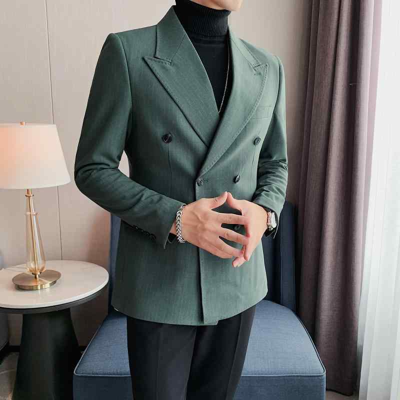 春 コーデ メンズ  服 分かりやすい 流行り物 オシャレ 成年者 かっこいい 途轍も無い大きさ 表どおり 成人男性服 ダブル乳ぶさ 縞模様 背広 上衣 ハイエンド 商行為 心地よい 背広 トップス