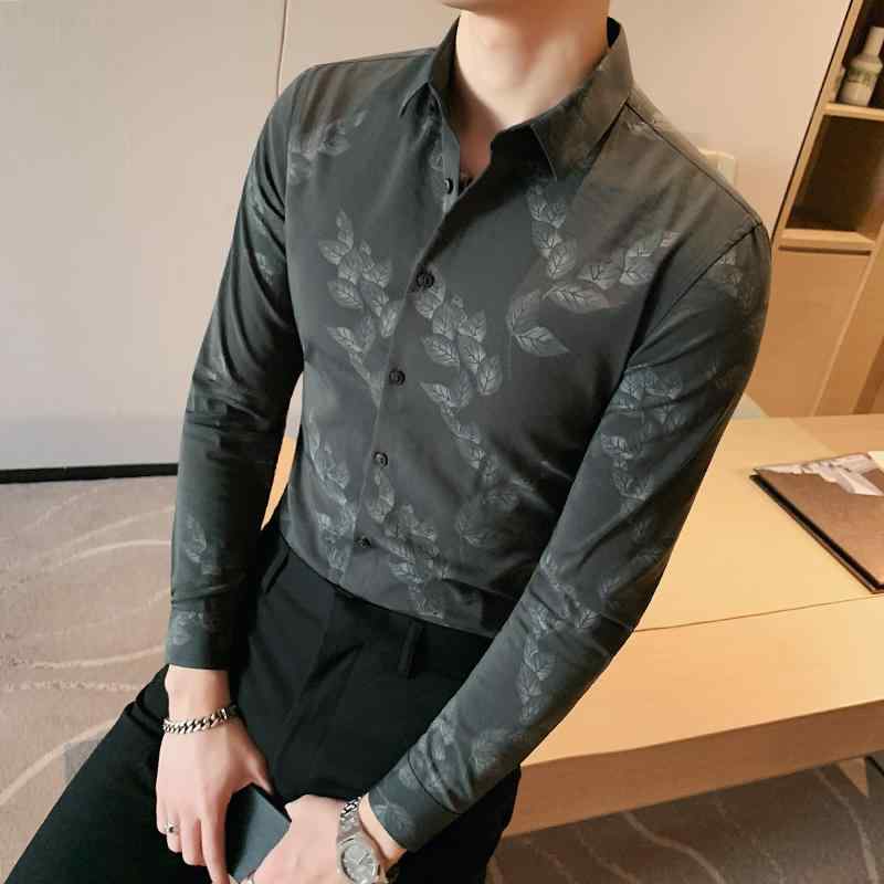 春 コーデ メンズ 服 シンプル ファッション オシャレ 大人 かっこいい 大きいサイズ ストリート 紳士服 花柄 シャツ 長袖 春 スリム ビジネス ハイエンド カジュアル