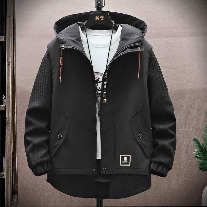 春 コーデ メンズ 服 シンプル ファッション オシャレ 大人 かっこいい 大きいサイズ ストリート 紳士服 ジャケット フード付き 薄手 トップス 韓国スタイル