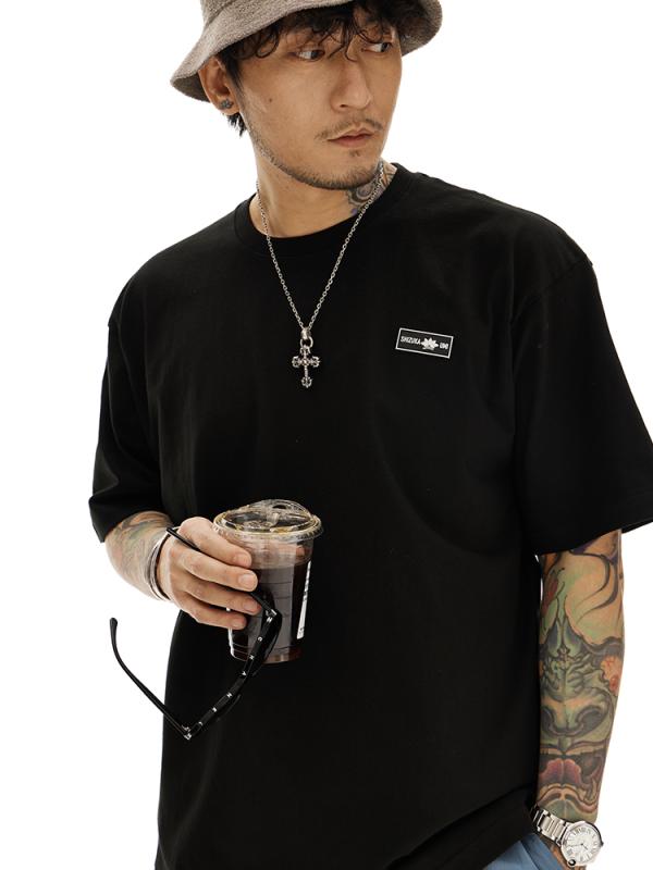 春 コーデ メンズ 服 シンプル ファッション オシャレ 大人 かっこいい 大きいサイズ ストリート 紳士服 無地 ロゴ T ブラック