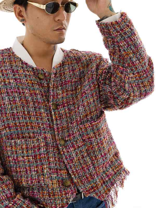 春 コーデ メンズ 服 シンプル ファッション オシャレ 大人 かっこいい 大きいサイズ ストリート 紳士服 ツイード ユニセックス ジャケット|リコット