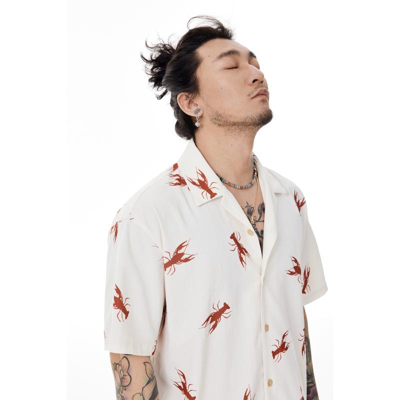 春 コーデ メンズ  服 分かりやすい 流行り物 オシャレ 成年者 かっこいい 馬鹿でかい大きさ 表どおり 成人男性服  ザリガニ 刷り上げる アロハ プルオーバー 半袖 キューバ共和国ン 色つや 男女兼