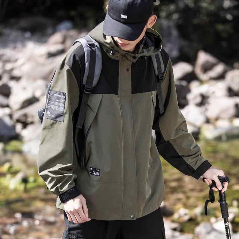 春 コーデ メンズ 服 シンプル ファッション オシャレ 大人 かっこいい 大きいサイズ ストリート 紳士服 アメリカン 登山 ジャケット アウトドア ダ 防水