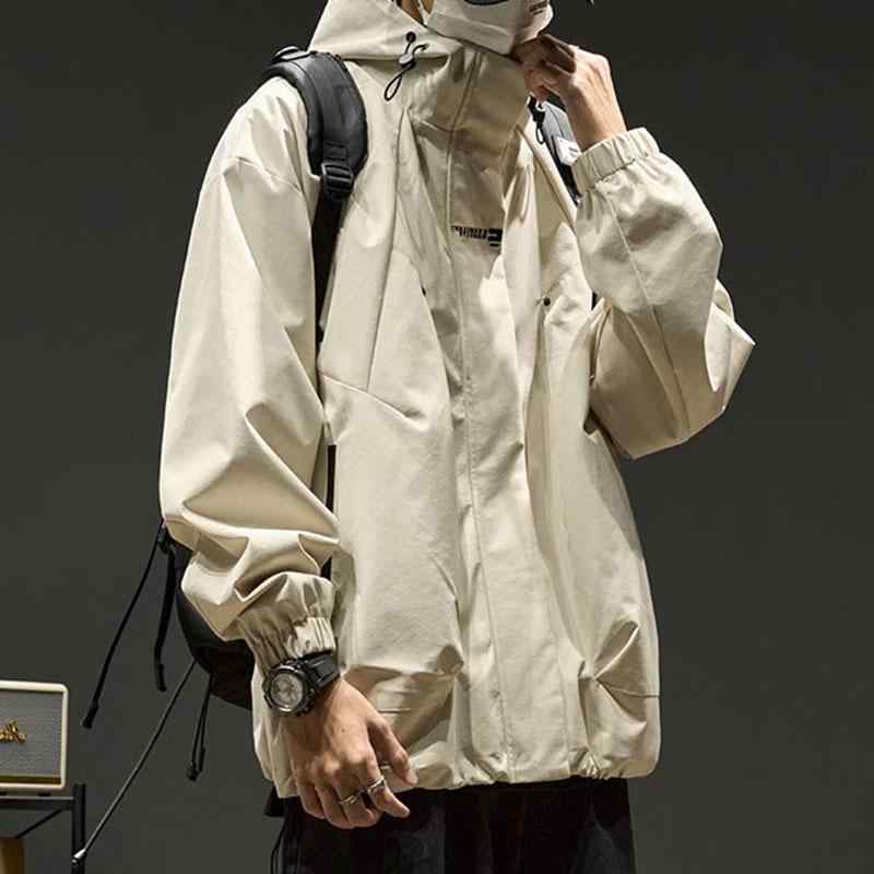 春 コーデ メンズ 服 シンプル ファッション オシャレ 大人 かっこいい 大きいサイズ ストリート 紳士服 アメリカン 長袖 フード付き ジャケット ストーム ジャケット コットンコート