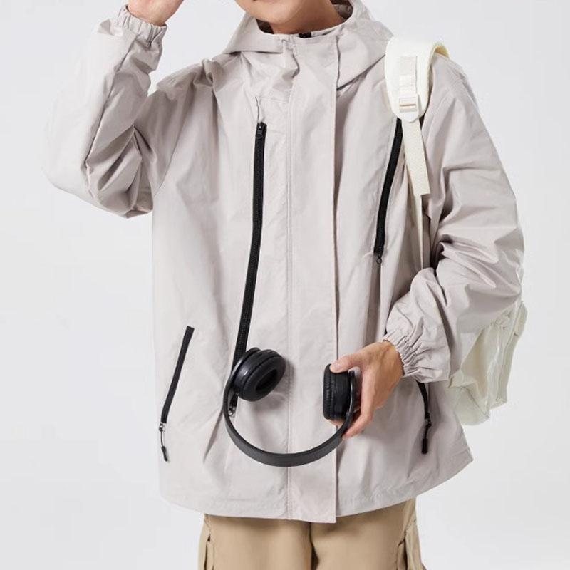 春 コーデ メンズ  服 分かりやすい 流行り物 オシャレ 成年者 かっこいい 気が大きい大きさ 表どおり 成人男性服  アウトドア 山登り 服 雨合羽 上衣 男女兼