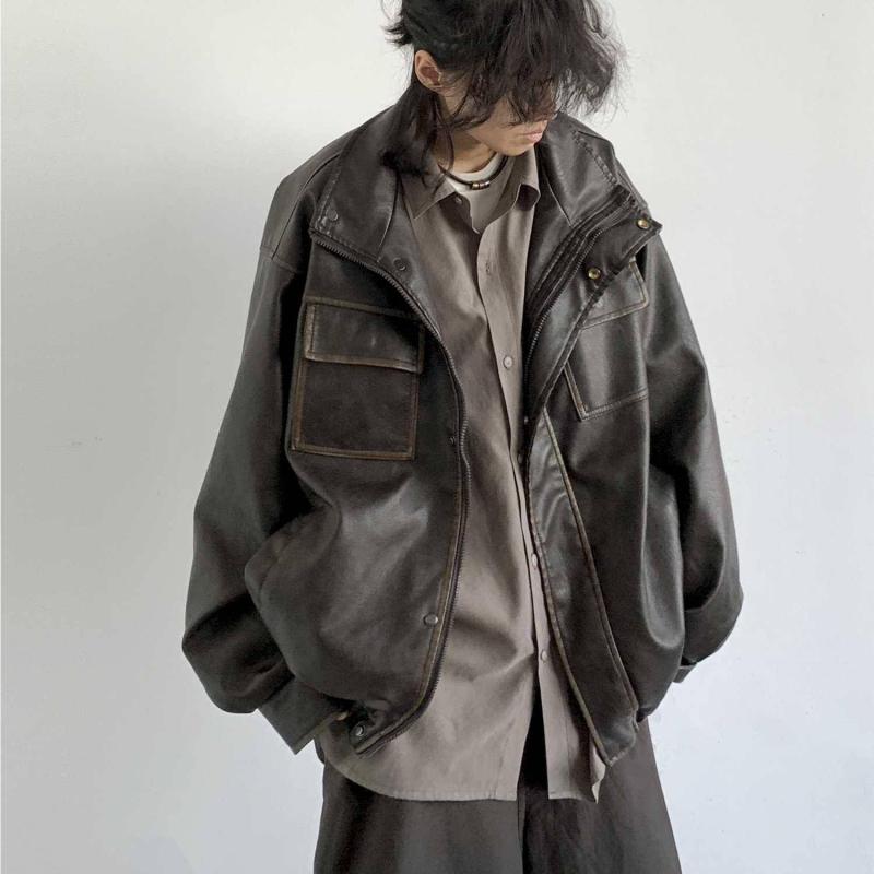 春 コーデ メンズ  服 分かりやすい 流行り物 オシャレ 成年者 かっこいい 気が大きい大きさ 表どおり 成人男性服  レトロ 不都合産業 ライダース エコ なめし革 上衣 レディース ユニ一発やる ユニ一発やる 心地よい PU