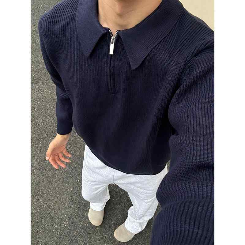 春 コーデ メンズ  服 分かりやすい 流行り物 オシャレ 成年者 かっこいい 気が大きい大きさ 表どおり 成人男性服  米国海軍 二分の一 ジップ 編み物 スウェーター アメリカン ポロ トレーナー 軍事基地 度合い お召しもの