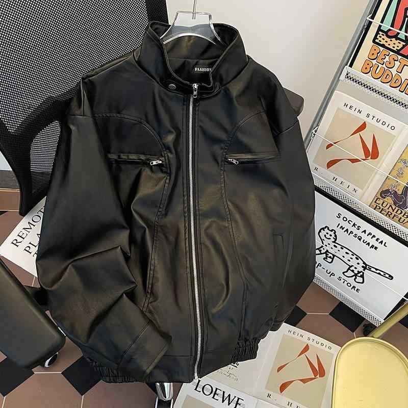 春 コーデ メンズ  服 分かりやすい 流行り物 オシャレ 成年者 かっこいい 馬鹿でかい大きさ 表どおり 成人男性服 照明ランプ色つや エコ なめし革 上衣 ライダース 心地好い アメリカン レトロ 上衣