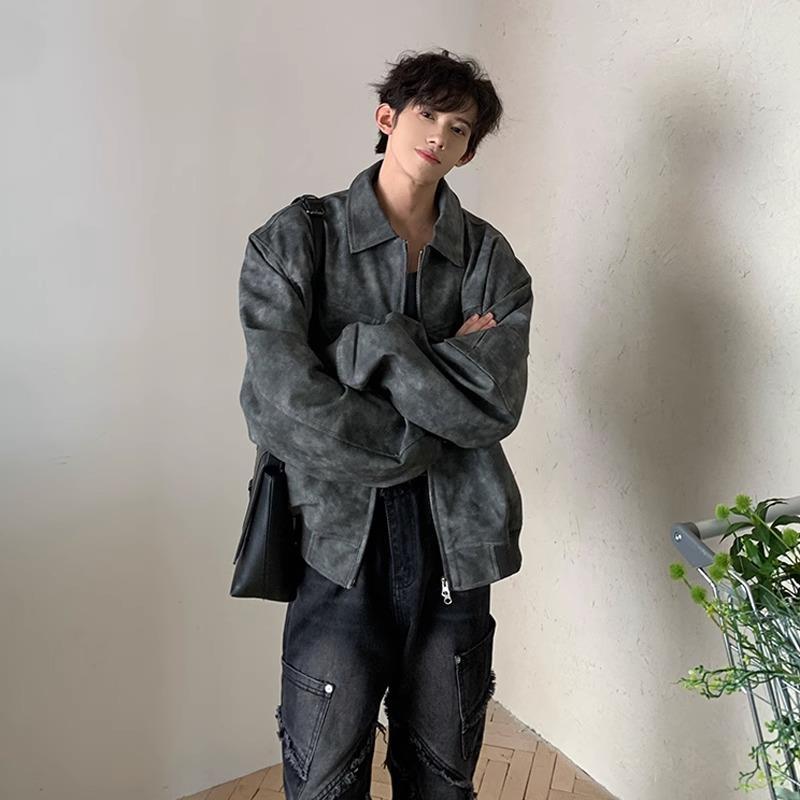 春 コーデ メンズ  服 分かりやすい 流行り物 オシャレ 成年者 かっこいい 馬鹿でかい大きさ 表どおり 成人男性服  レディース ユニ一発やる アメリカン レトロ 不都合 色つや 上衣 ファスナー かざり付ける エコ なめし革 上衣 ハイエンド トップス