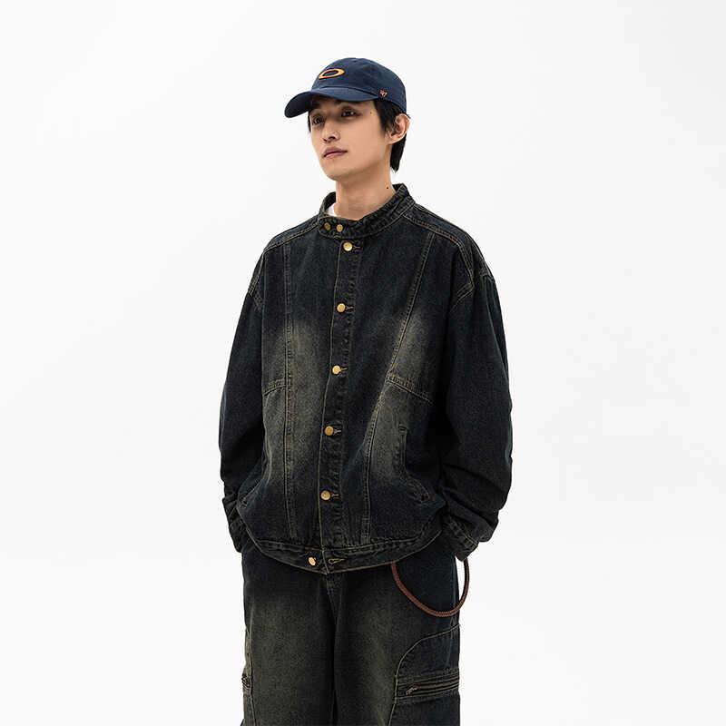 春 コーデ メンズ 服 シンプル ファッション オシャレ 大人 かっこいい 大きいサイズ ストリート 紳士服 アメリカン レトロ バイク デニム ジャケット カジュアル ｜リコット