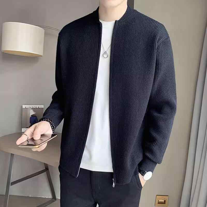 春 コーデ メンズ 服 シンプル ファッション オシャレ 大人 かっこいい 大きいサイズ ストリート 紳士服 韓国スタイル カーディガン ジャケット セーター 長袖 ジッパー