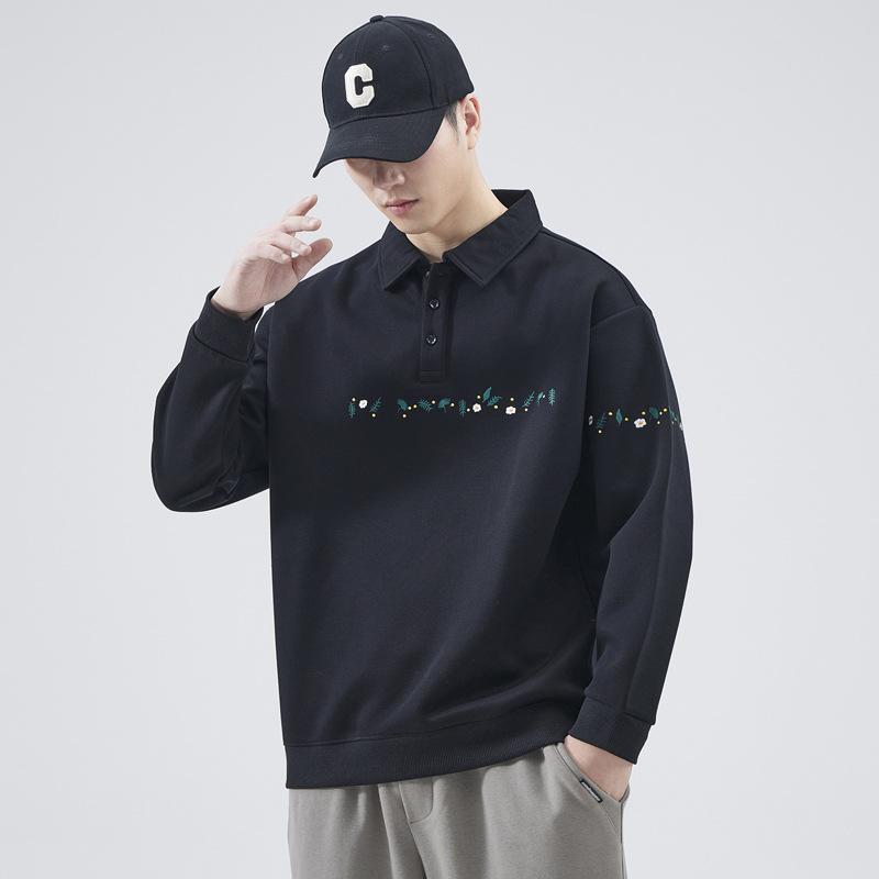 春 コーデ メンズ  服 分かりやすい 流行り物 オシャレ 成年者 かっこいい 途轍も無い大きさ 表どおり 成人男性服 黒 トレーナー スポーツシャツ 心地よい 分かりやすい 長袖 トップス