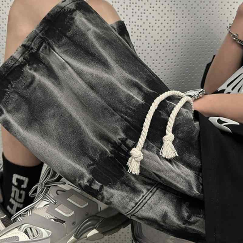 春 コーデ メンズ 服 シンプル ファッション オシャレ 大人 かっこいい 大きいサイズ ストリート 紳士服 デニム パンツ アメリカン ウォッシュド レトロ 五分丈 パンツ 伸縮性 ストレッチ ストレッチ ウエスト ズボン