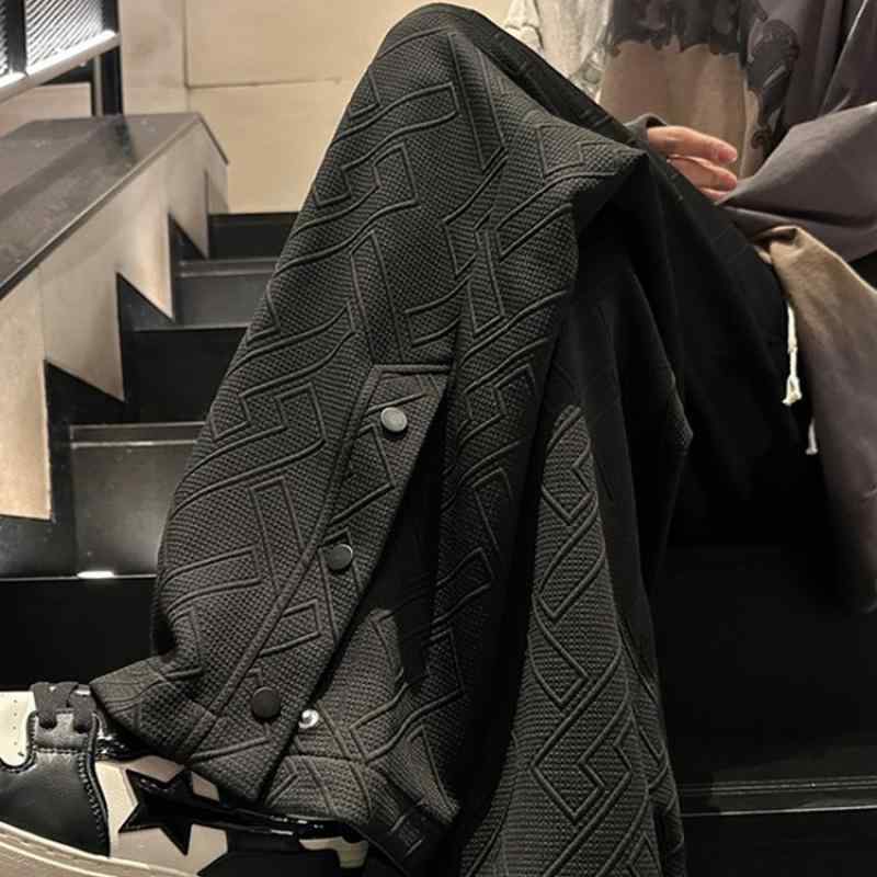 春 コーデ メンズ 服 シンプル ファッション オシャレ 大人 かっこいい 大きいサイズ ストリート 紳士服 ブレスト スリット スウェット パンツ アメリカン レトロ オーバーサイズ パンツ ストリート カジュアル