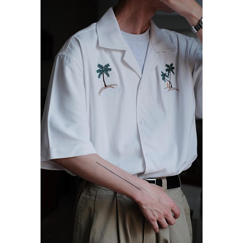 春 コーデ メンズ  服 分かりやすい 流行り物 オシャレ 成年者 かっこいい 気が大きい大きさ 表どおり 成人男性服  アロハ ココナツ 天然木 キューバ共和国 色合い 細工物お召しもの 半袖 プルオーバー レトロ