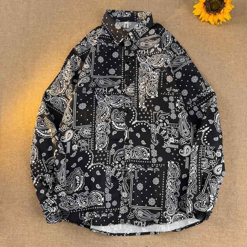 春 コーデ メンズ 服 シンプル ファッション オシャレ 大人 かっこいい 大きいサイズ ストリート 紳士服 カシュー フラワー シャツ 長袖 ジャケット カーディガン
