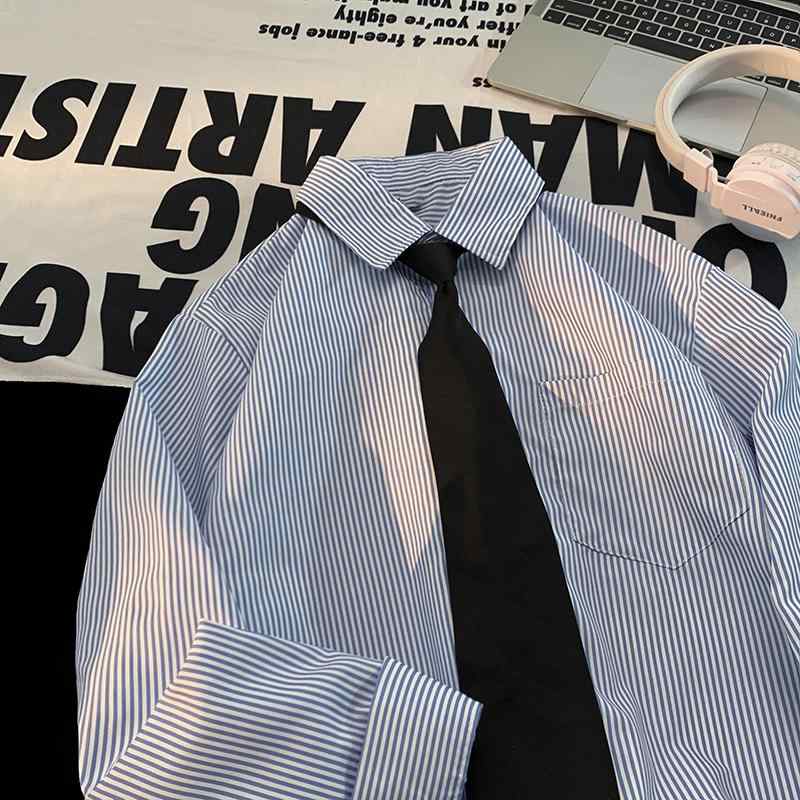 春 コーデ メンズ 用 服 シンプル ファッション オシャレ 大人 かっこいい 大きいサイズ ストリート 紳士服 シンプル ストライプ 長袖 シャツ レディース カジュアル ドレープ アウターウェア ｜リコット