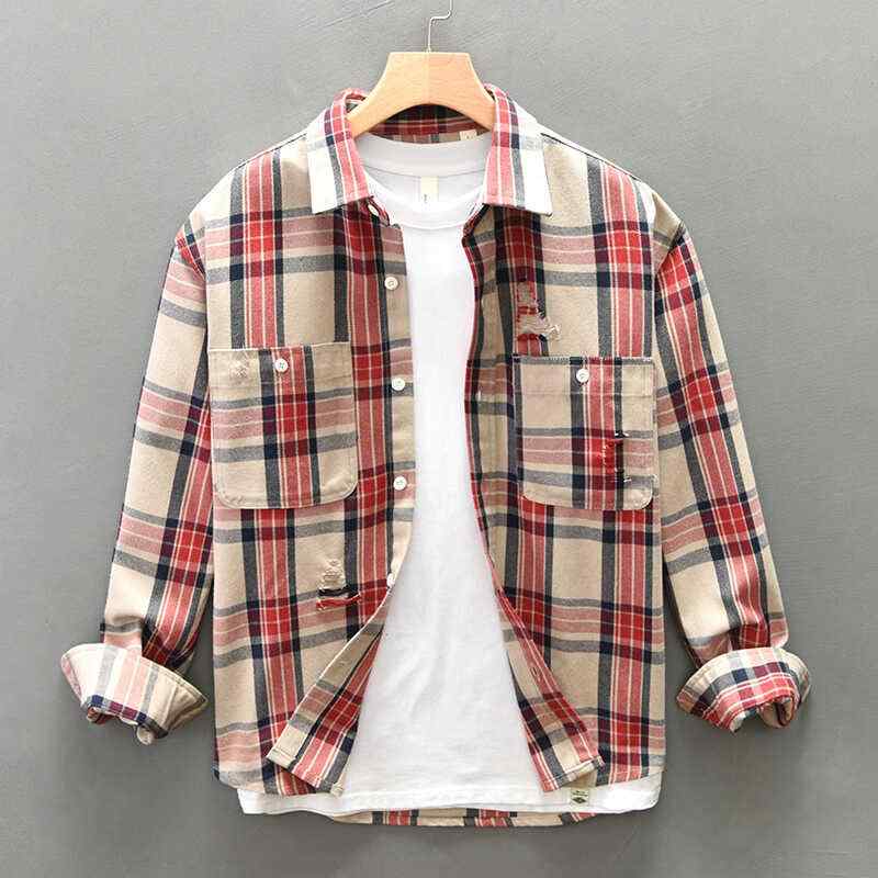 春 コーデ メンズ 用 服 シンプル ファッション オシャレ 大人 かっこいい 大きいサイズ ストリート 紳士服 レディース ストリート チェック柄 シャツ 長袖 トップス ヴィンテージ カジュアル ジャケット