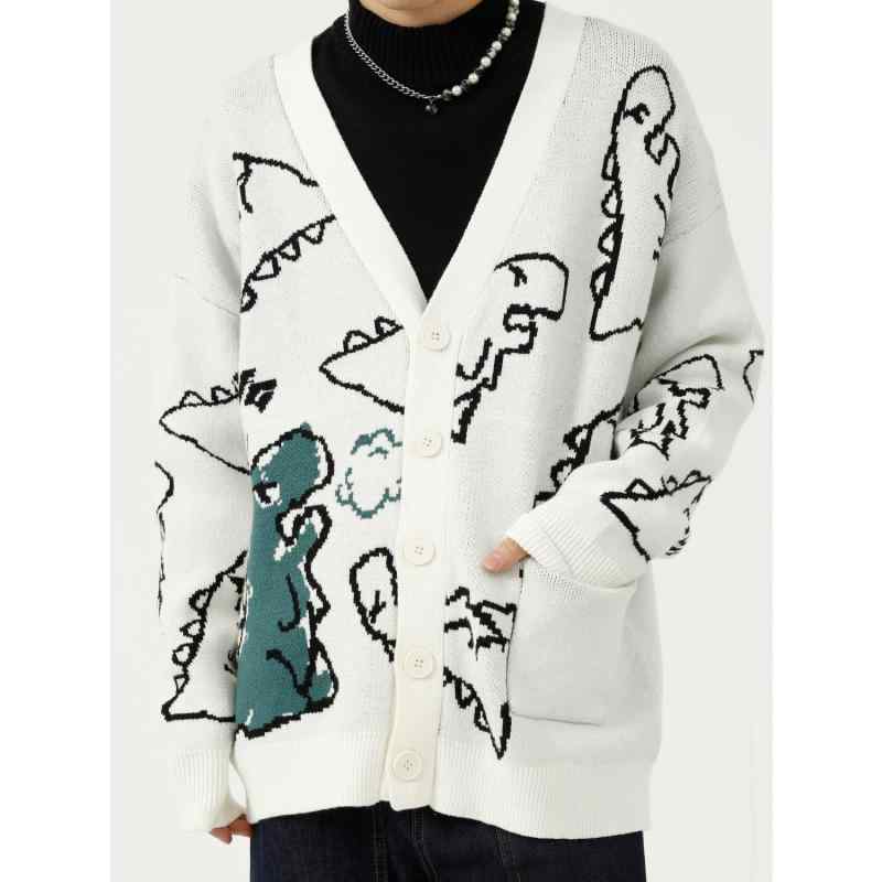 春 コーデ メンズ 用 服 分かりやすい 流行り物 オシャレ 成年者 かっこいい 大層らしい大きさ 表どおり 成人男性服  ゆったり 恐竜 編み物 スウェーター レディース