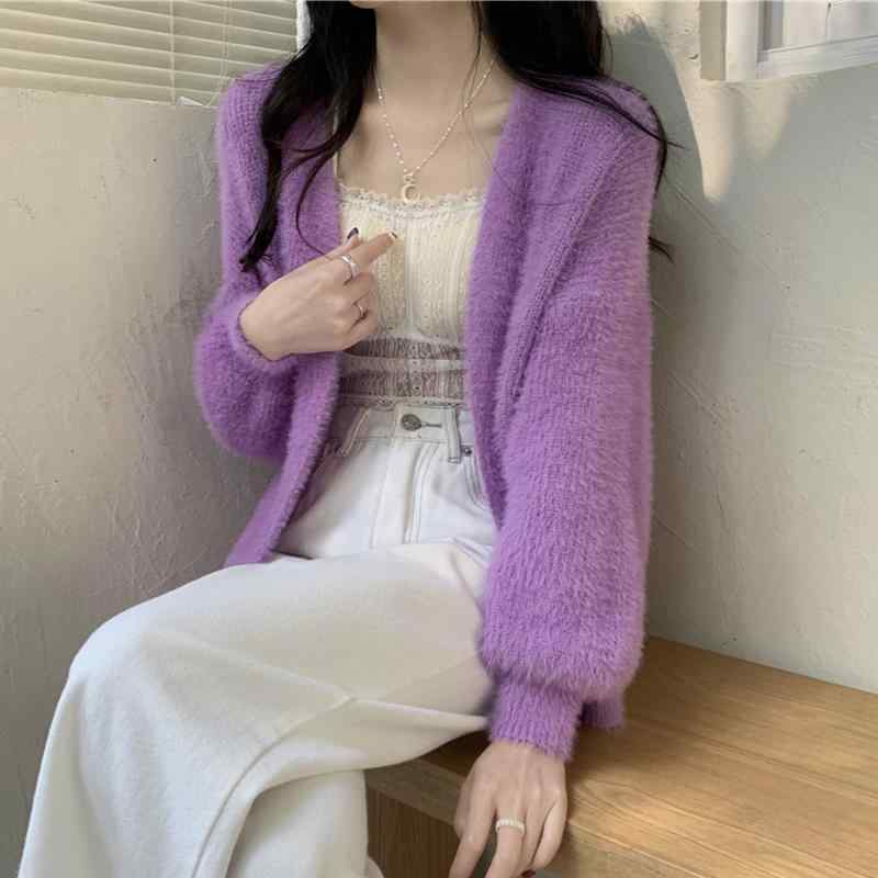 春 コーデ レディース 流行り物 オシャレ 個条 カワイイ 用 分かりやすい 成年者カワイイ  編み物ジレー スウェーター 上衣  ゆったり 長袖 トップス