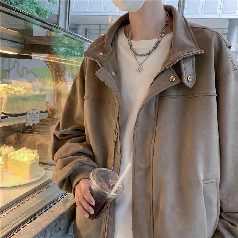 春 コーデ メンズ 用 服 シンプル ファッション オシャレ 大人 かっこいい 大きいサイズ ストリート 紳士服 レトロ スエード ジャケット トップス カジュアル コート