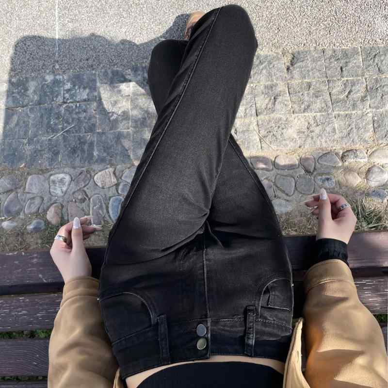 春 コーデ レディース 流行り物 オシャレ 個条 カワイイ 用 分かりやすい 成年者カワイイ  黒 引っ切り無い デニム 御機嫌酉の方角 か細い ズボン下 きつい 伸縮性 伸ばすこと 伸ばすこと 引っ切り無いズボン下