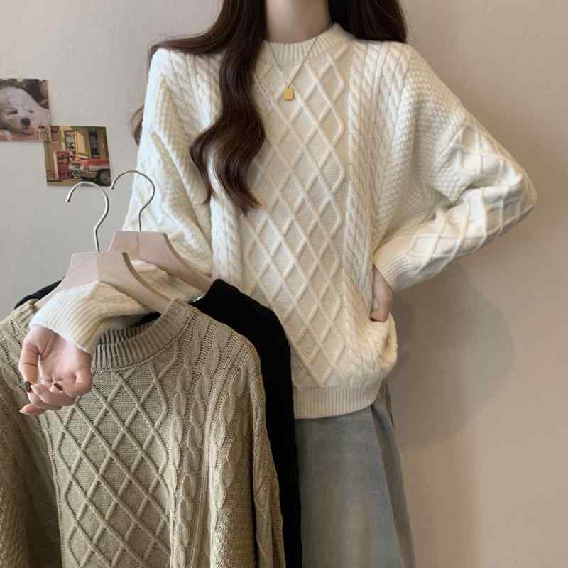 春 コーデ レディース ファッション オシャレ アイテム カワイイ 用 シンプル 大人カワイイ ツイスト セーター スリム ウエスタン インナー ニット レイヤリング シャツ トップス ｜リコット