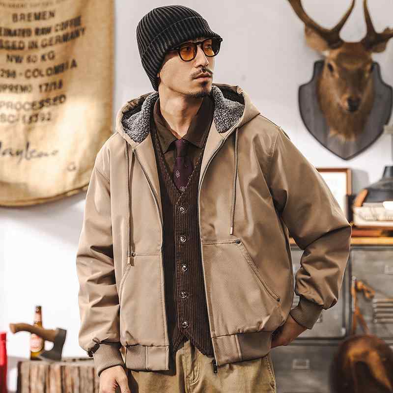 春 コーデ メンズ 用 服 シンプル ファッション オシャレ 大人 かっこいい 大きいサイズ ストリート 紳士服 アメリカン レトロ コットン コート フリース コットン ジャケット フード付き ジャケット コットン ｜リコット