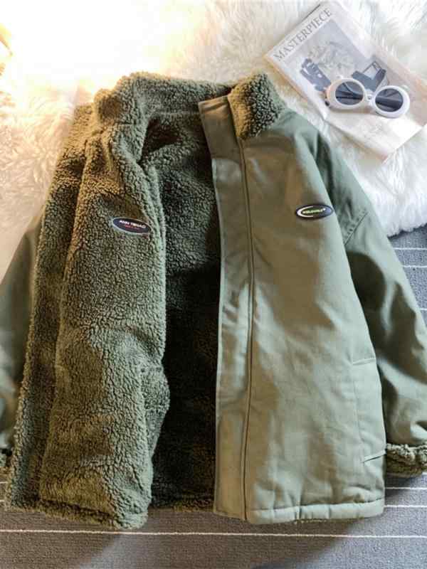 春 コーデ メンズ 用 服 シンプル ファッション オシャレ 大人 かっこいい 大きいサイズ ストリート 紳士服 綿 コート ジャケット イミテーション ラムウール 厚手 リバーシブルコート
