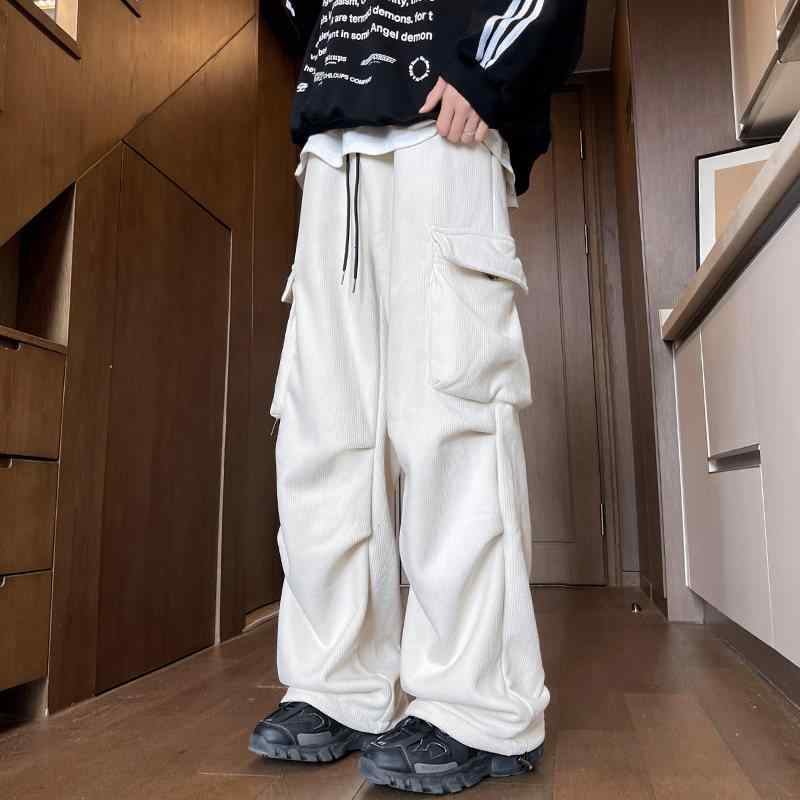 春 コーデ メンズ 用 服 シンプル ファッション オシャレ 大人 かっこいい 大きいサイズ ストリート 紳士服 コーデュロイ ストレート ワイド レッグ パンツ アメリカン レトロ カジュアル ダッド