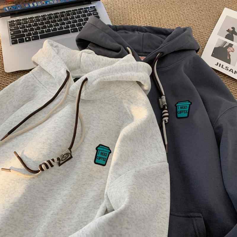 春 コーデ メンズ 用 服 シンプル ファッション オシャレ 大人 かっこいい 大きいサイズ ストリート 紳士服 アメリカン ヘビー フード付き スウェット シャツ トップス オーバーサイズ カップル ウェア コート ｜リコット
