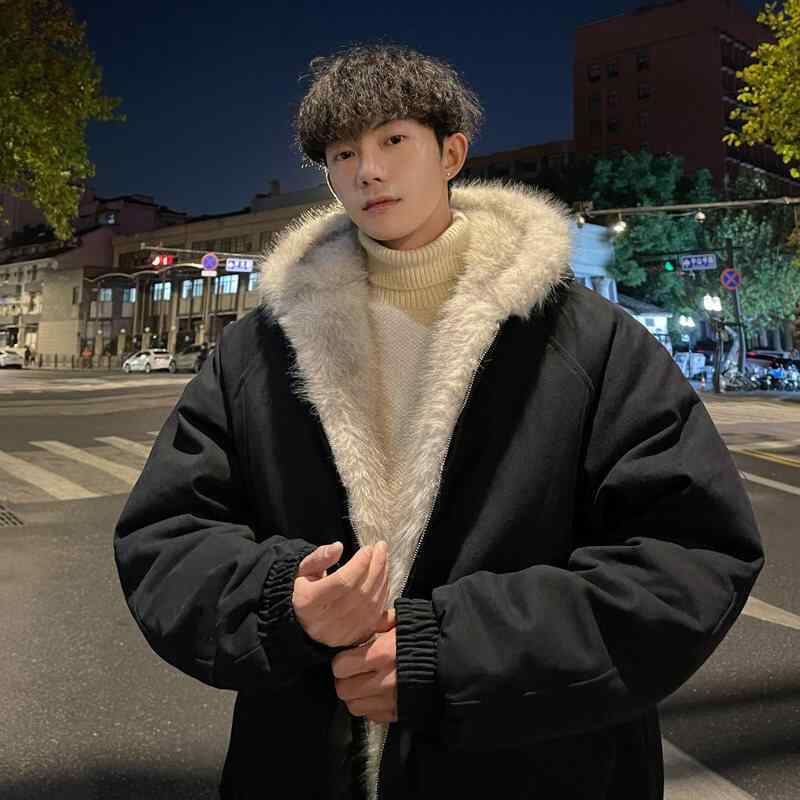 春 コーデ メンズ 用 服 シンプル ファッション オシャレ 大人 かっこいい 大きいサイズ ストリート 紳士服 ラムウール ジャケット 厚手 コットン 衣類 アメリカン クリーン フィット ラムウール 中綿入り |リコット