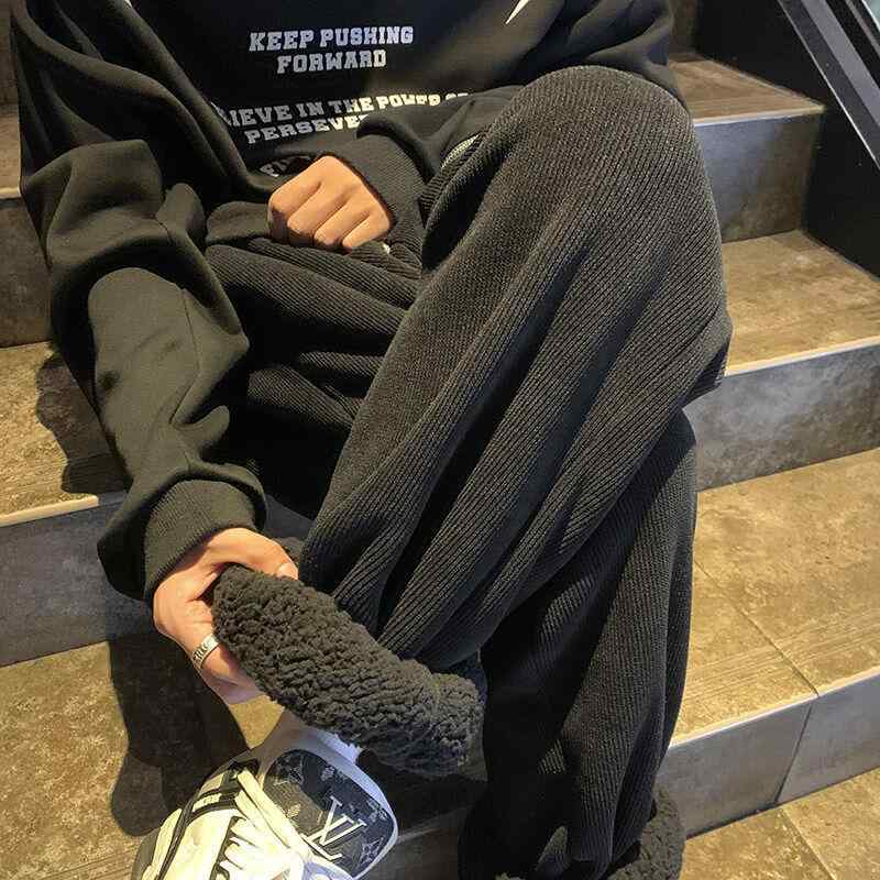 春 コーデ メンズ 用 服 シンプル ファッション オシャレ 大人 かっこいい 大きいサイズ ストリート 紳士服 ラム パンツ 厚手 ヘビースウェット アメリカン レトロ コーデュロイ カジュアル