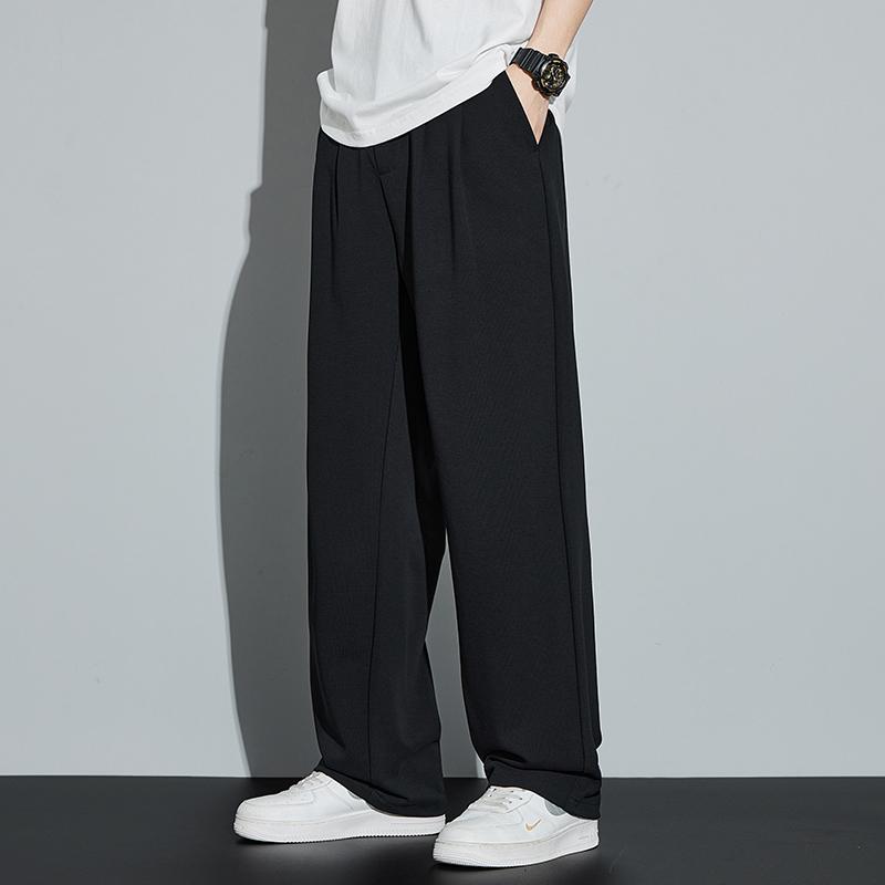 春 コーデ メンズ 用 服 シンプル ファッション オシャレ 大人 かっこいい 大きいサイズ ストリート 紳士服 ウィンター ドレープ 伸縮性 ストレッチ ストレッチ ウエスト ハイエンド パンツ ワイド レッグ カジュアル