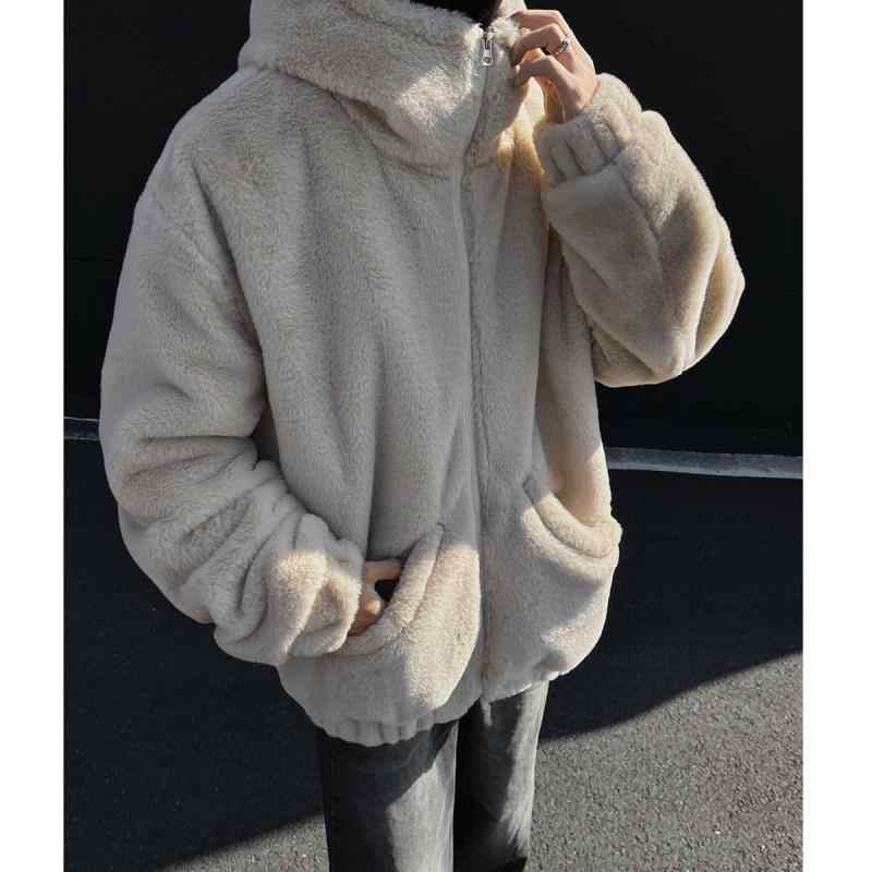 春 コーデ メンズ 用 服 シンプル ファッション オシャレ 大人 かっこいい 大きいサイズ ストリート 紳士服 コットン コート 厚手 イミテーション ファー ファーコート アメリカン クリーン フィット コットン ジャケット