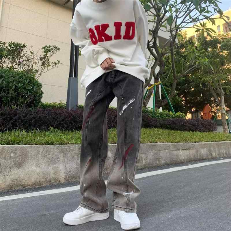 春 コーデ メンズ 用 服 分かりやすい 流行り物 オシャレ 成年者 かっこいい 気が大きい大きさ 表どおり 成人男性服 アメリカン 表どおり ユニ一発やる スプラッシュ デニム 韓国表現スタイル レトロ ウォッシュ 心地よい 広広とした レッグ ズボン下