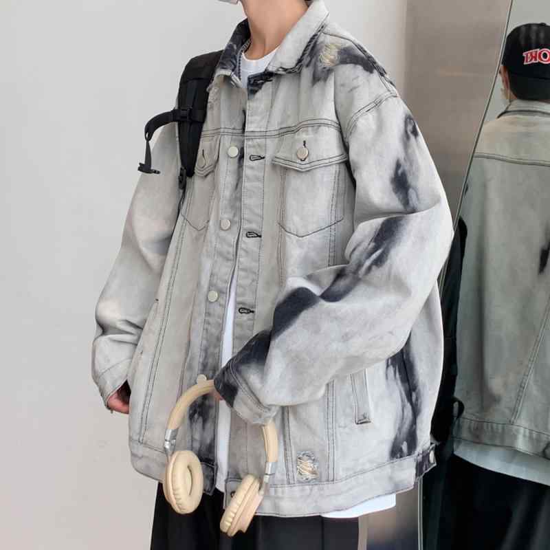 春 コーデ メンズ 用 服 分かりやすい 流行り物 オシャレ 成年者 かっこいい 気が大きい大きさ 表どおり 成人男性服 アメリカン タイダイ柄 リップド ウォッシュ ジーンズ 上衣 年寄りの 細工物お召しもの ビッグ衣嚢 トップス