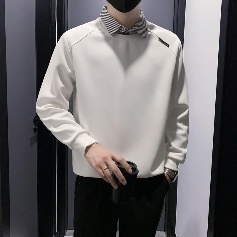 春 コーデ メンズ 用 服 シンプル ファッション オシャレ 大人 かっこいい 大きいサイズ ストリート 紳士服 ツーピース シャツ スウェット シャツ T 長袖 インナー レイ
