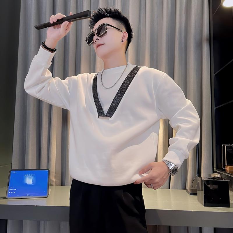 春 コーデ メンズ 用 服 シンプル ファッション オシャレ 大人 かっこいい 大きいサイズ ストリート 紳士服 トレーナー ヘビー ラウンドネック T シャツ 長袖 プルオーバー ジャケット