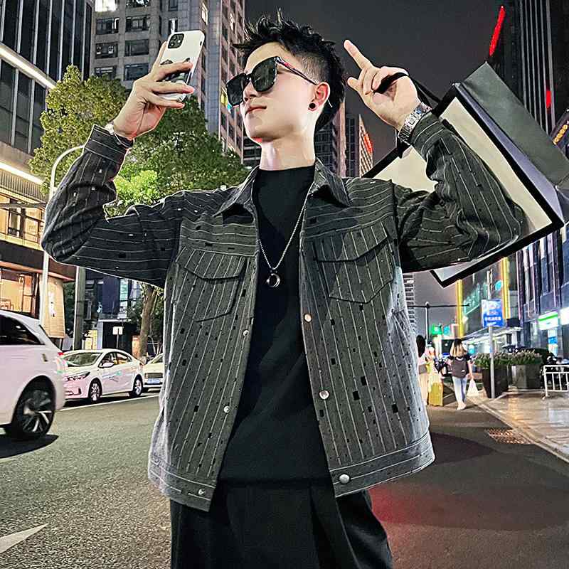 春 コーデ メンズ 用 服 分かりやすい 流行り物 オシャレ 成年者 かっこいい 気が大きい大きさ 表どおり 成人男性服 上衣 リップド 縞模様 心地よい