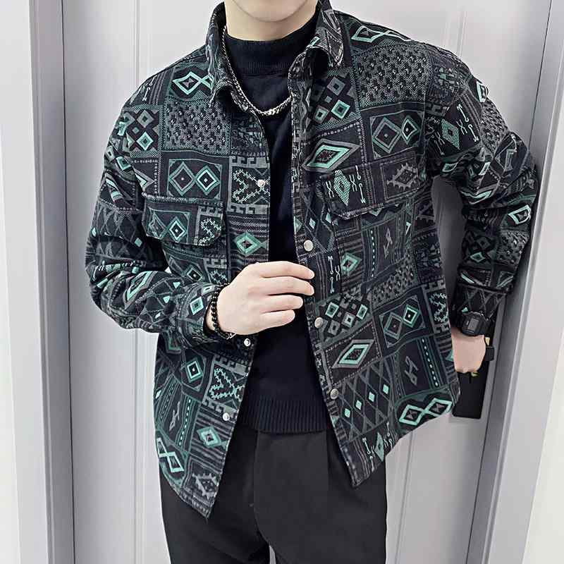 春 コーデ メンズ 用 服 分かりやすい 流行り物 オシャレ 成年者 かっこいい 途轍も無い大きさ 表どおり 成人男性服 エスニック レトロ ジーンズ 上衣 ジャカード