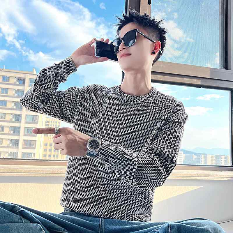 春 コーデ メンズ 用 服 シンプル ファッション オシャレ 大人 かっこいい 大きいサイズ ストリート 紳士服 ヘビー チェック柄 スウェット シャツ T シャツ 長袖 トップス ジャケット
