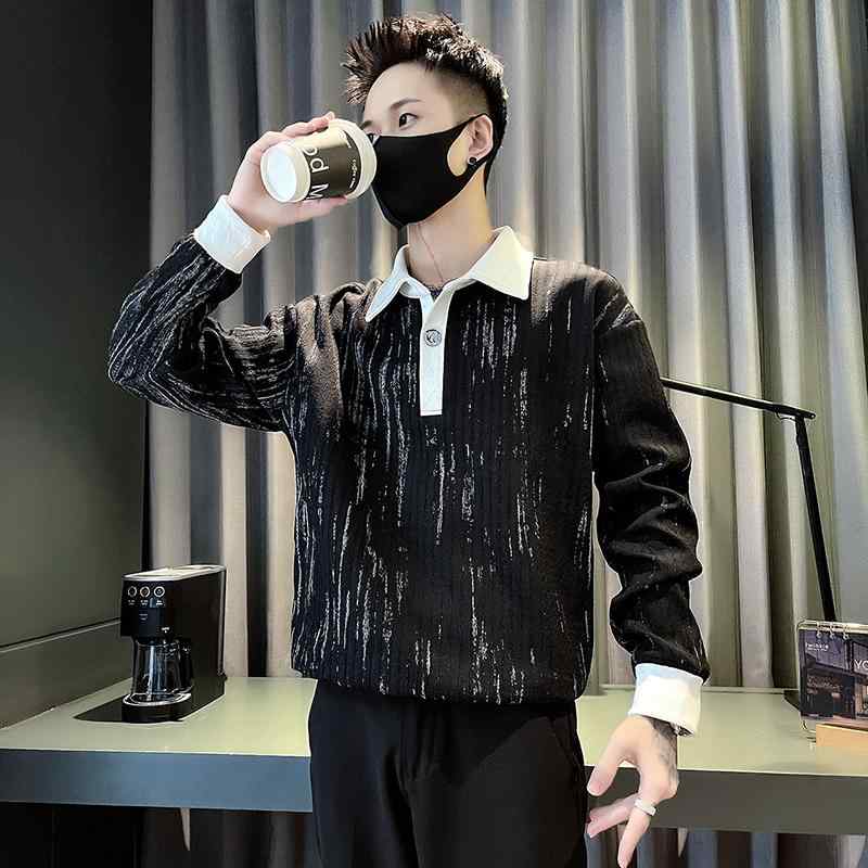 春 コーデ メンズ 用 服 シンプル ファッション オシャレ 大人 かっこいい 大きいサイズ ストリート 紳士服 ヘビースウェット シャツ 長袖 ポロ カラー ジャケット