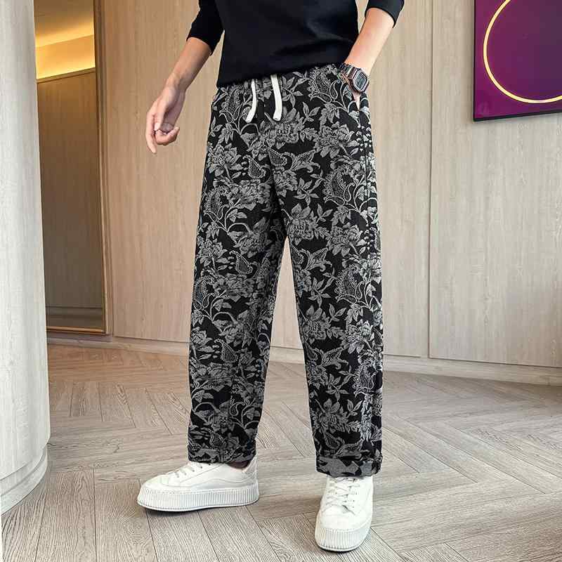 春 コーデ メンズ 用 服 シンプル ファッション オシャレ 大人 かっこいい 大きいサイズ ストリート 紳士服 ストレート パンツ 快適 プリント カジュアル パンツ