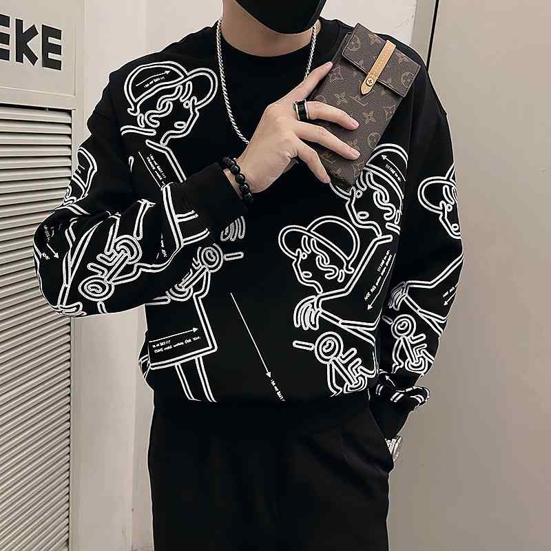 春 コーデ メンズ 用 服 分かりやすい 流行り物 オシャレ 成年者 かっこいい 気が大きい大きさ 表どおり 成人男性服 アメリカン レトロ 汗水 プルオーバー 長袖 刷り上げる T プルオーバー 上衣