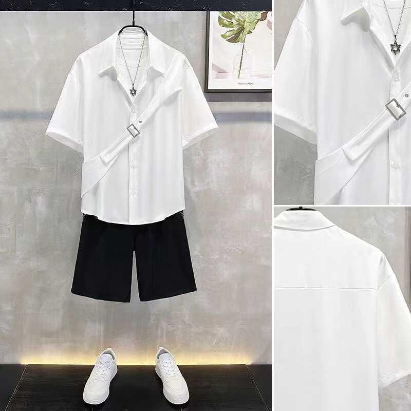 春 コーデ メンズ 用 服 シンプル ファッション オシャレ 大人 かっこいい 大きいサイズ ストリート 紳士服 半袖 シャツ パンツ スーツ ぴったり トップス カジュアル ハイエンド