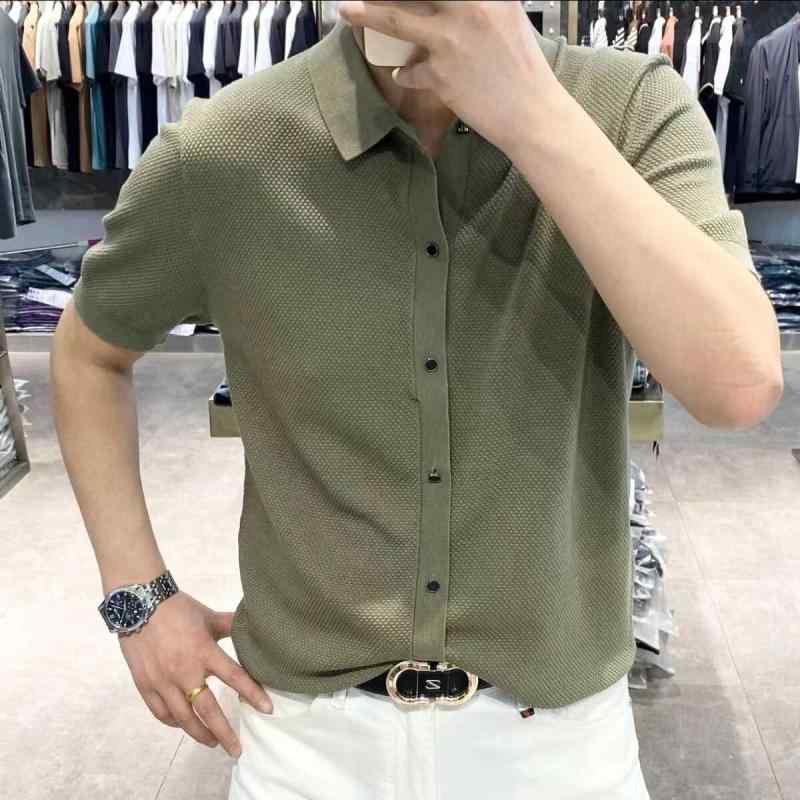春 コーデ メンズ 用 服 シンプル ファッション オシャレ 大人 かっこいい 大きいサイズ ストリート 紳士服 無地 シャツ 通気性 カジュアル 韓国スタイル 快適 ハイエンド 半袖